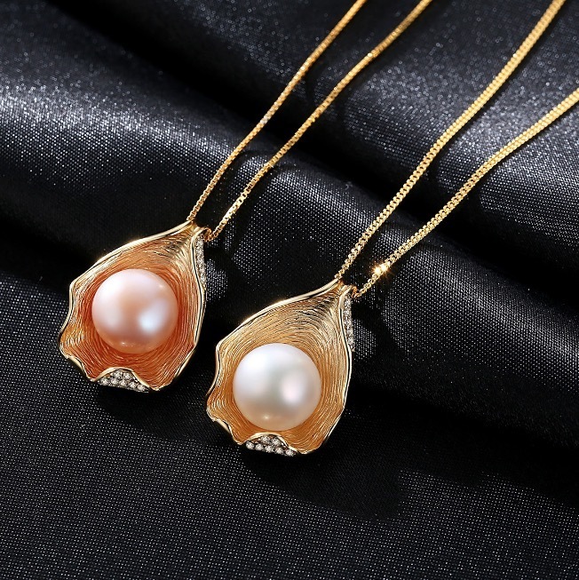 Wholesale- Pearl Jewelry ,pearl Pendant Jewelry Sets For Women Fashion Pearl Necklace/Earring Wedding Jewelry Set , Shell Pendant Design