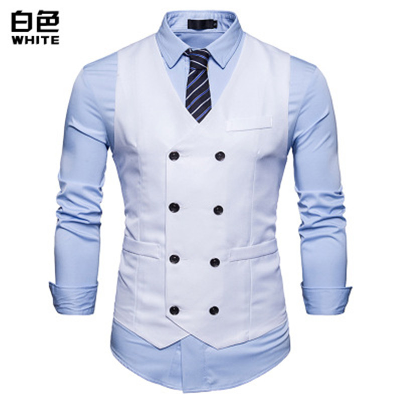 Mens Double Breasted Suit Vest 2020 Fashion Slim Fit Sleeveless Waistcoat Men Business Wedding Vests Gilet Costume Homme
Mens Double Breasted Suit Vest 2020 Fashion Slim Fit Sleeveless Waistcoat Men Business Wedding Vests Gilet Costume Homme