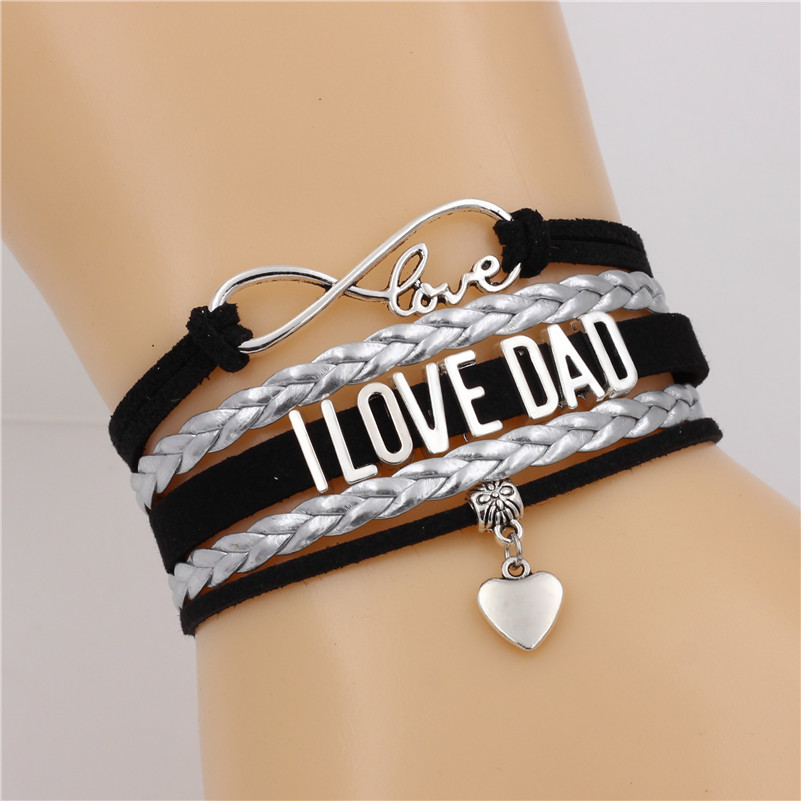 Dgw I Love Dad Infinity Love Heart Charm Leather Bracelets Fashion Antique Silver Color Handmade Jewelry For For Men Free Ship
Dgw I Love Dad Infinity Love Heart Charm Leather Bracelets Fashion Antique Silver Color Handmade Jewelry For For Men Free Ship
