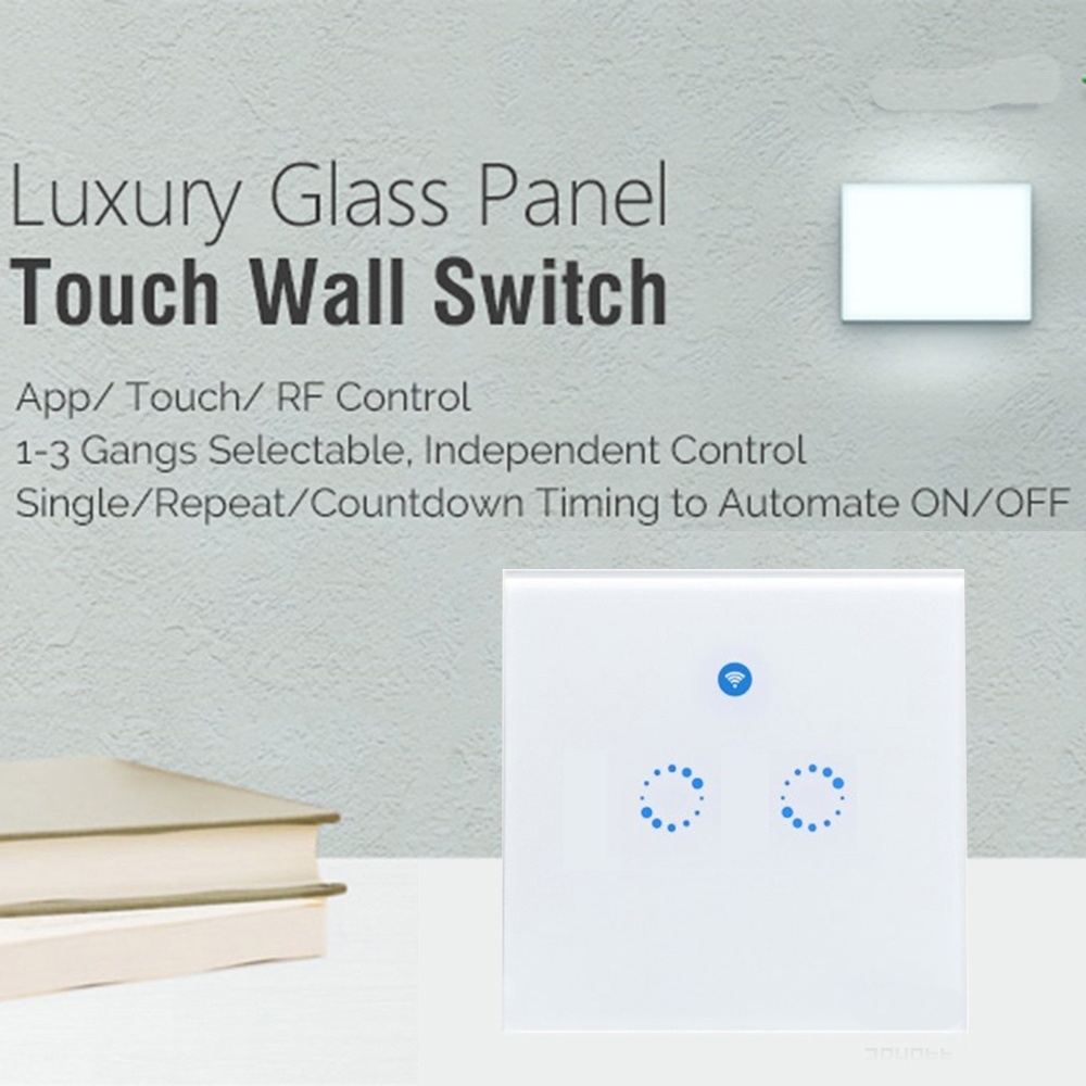 White T1 1/2/3 button WiFi & RF 86 Type UK Smart Wall Touch Light Switch UK Plug
White T1 1/2/3 button WiFi & RF 86 Type UK Smart Wall Touch Light Switch UK Plug