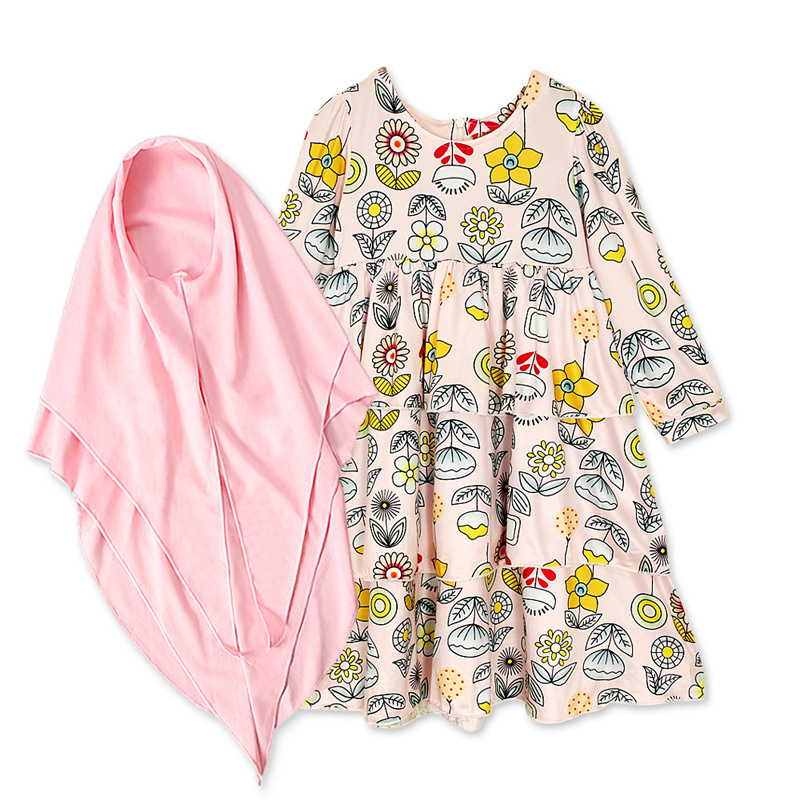 Muslim Kids Abaya Turkey Ramadan Children Kaftan Robe Dubai Hijab Girl Dress Abayas Elbise Caftan Marocain Girl Islamic Clothing