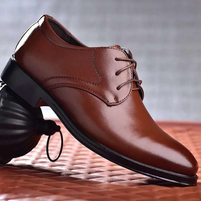 Hot Sale- leather classic brown dress italian shoes men office coiffeur atos formal cuero hombre chaussure homme mariage