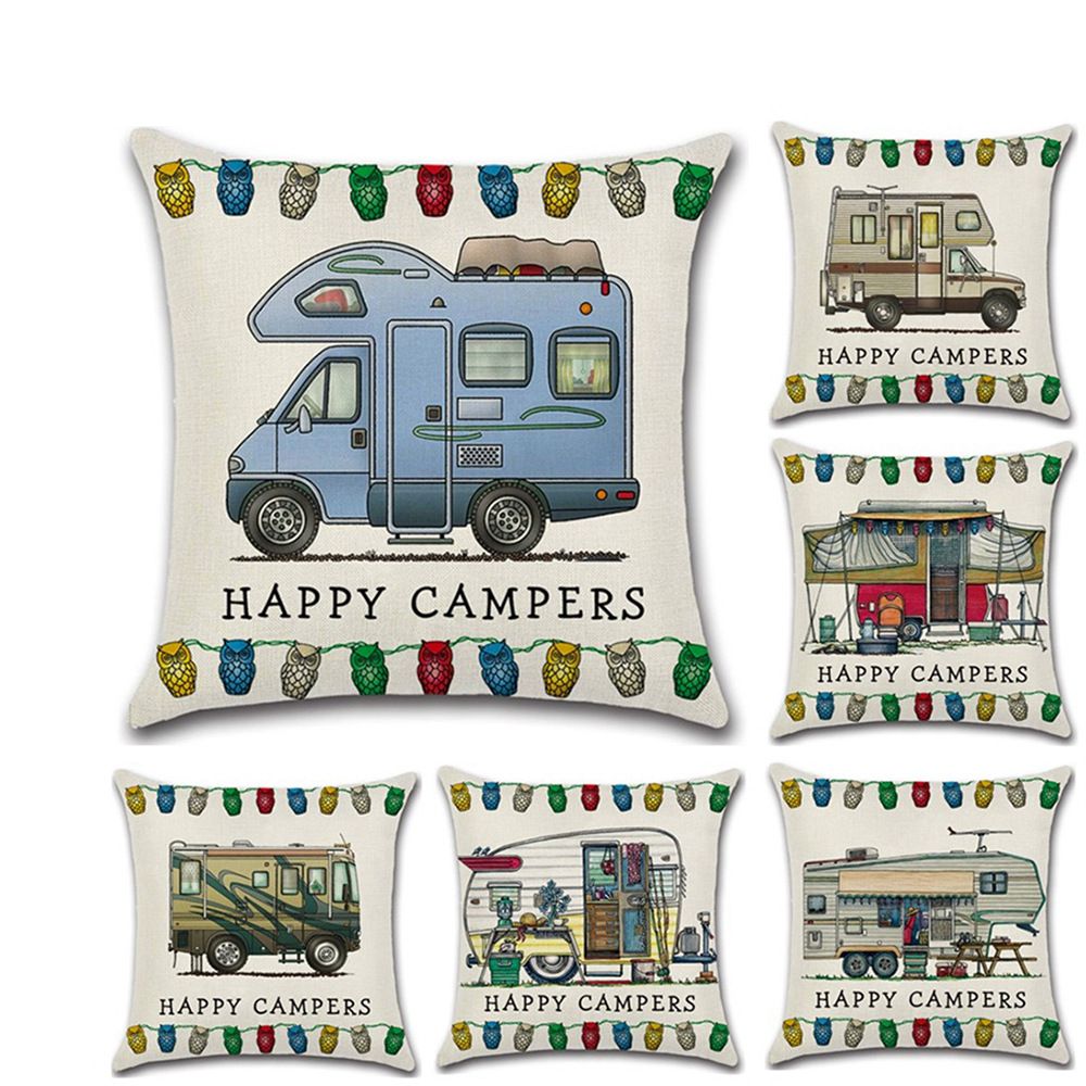Happy Campers Pillow Case 45*45cm Touring Car Pillowcase Throw Linen Cushion Cover Home Cafe Office Decor Gift GGA3233-1, As pic
Happy Campers Pillow Case 45*45cm Touring Car Pillowcase Throw Linen Cushion Cover Home Cafe Office Decor Gift GGA3233-1, As pic