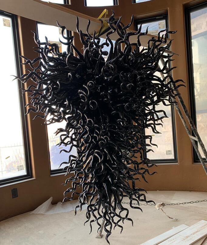 LED Lamps Black Chandeliers Large Glass Lighting Fixture Pendant Hand Blown Murano Chandelier Light for Living Dining Room
LED Lamps Black Chandeliers Large Glass Lighting Fixture Pendant Hand Blown Murano Chandelier Light for Living Dining Room