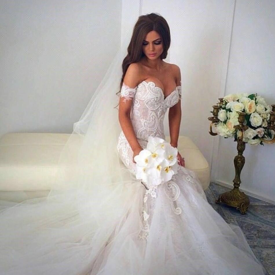 Crochet Lace Mermaid Country Wedding Dresses Off The Shoulders 3d Floral Appliques Backless Fishtail Bridal Gowns Rustic Garden Dress 2019