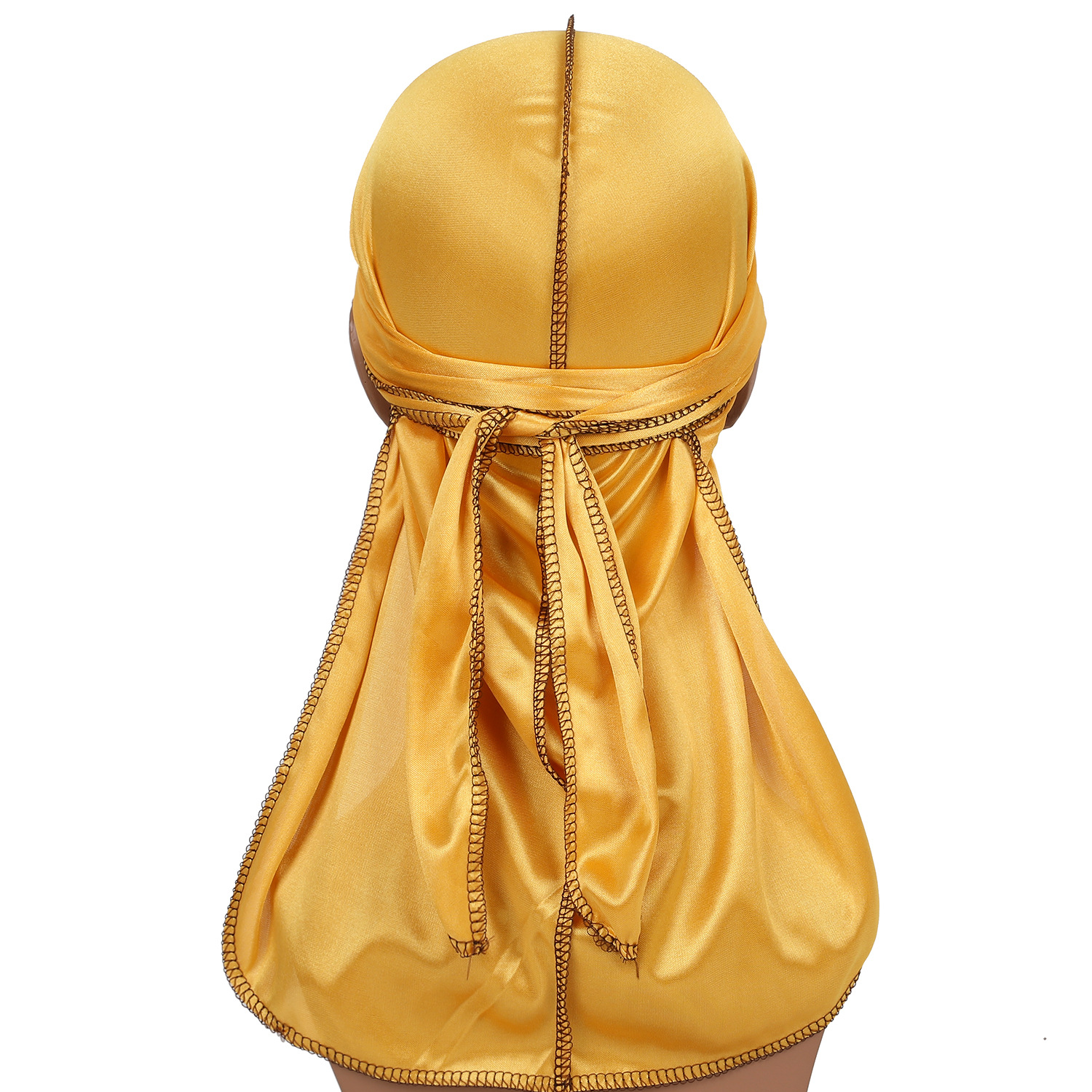 8 color selection Men's Satin Durags Bandana Turban Wigs Men Silky Durag Headwear Headband Long tail Pigtail Pirate Hat