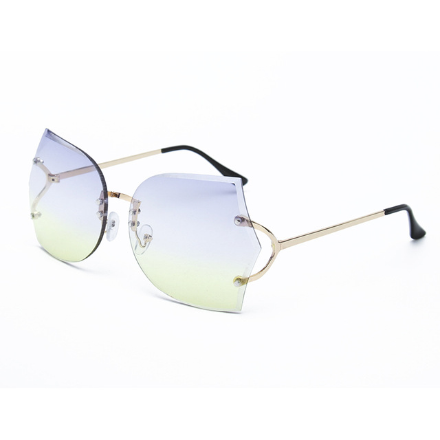 New Arrival Girl Unique Rimless Sunglasses Women Retro Ombre Lens Glasses Eyeglass Frame For Free Shipping