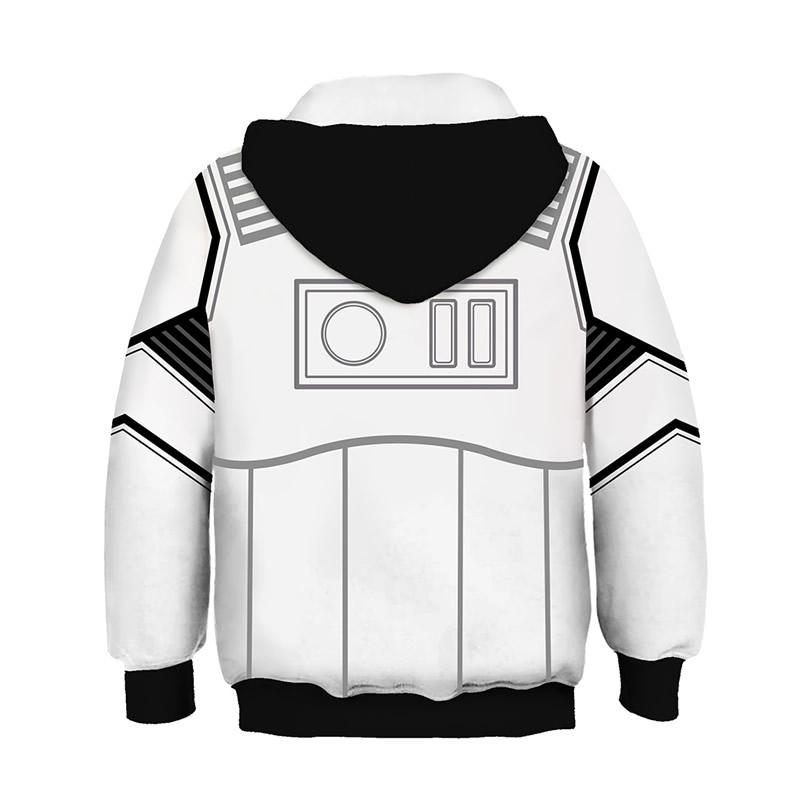 Kids sweatshirts Cosplay Hooded Fancy Clothes White Storm Trooper 3D Print Costumes New Movie Role Set