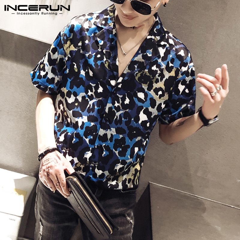 Fashion Men Print Short Sleeve Lapel Casual Holiday Shirt Hawaiian Streetwear Breathable Slim Button Mens Summer Blouse INCERUN, Blue
Fashion Men Print Short Sleeve Lapel Casual Holiday Shirt Hawaiian Streetwear Breathable Slim Button Mens Summer Blouse INCERUN, Blue