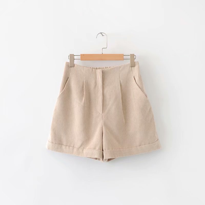 Women Chic Basic Corduroy Shorts Pockets Elastic Waist Zipper Female Casual Solid Shorts Pantalones Cortos, 02
Women Chic Basic Corduroy Shorts Pockets Elastic Waist Zipper Female Casual Solid Shorts Pantalones Cortos, 02
