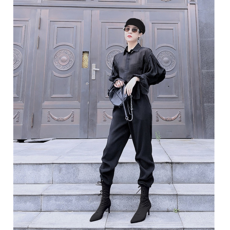 AEL Casual Radish Pants Drawstring Slim Loose High Waist Women' Chic Trousers Spring 2020 Female Fashion Pants, Black
AEL Casual Radish Pants Drawstring Slim Loose High Waist Women' Chic Trousers Spring 2020 Female Fashion Pants, Black