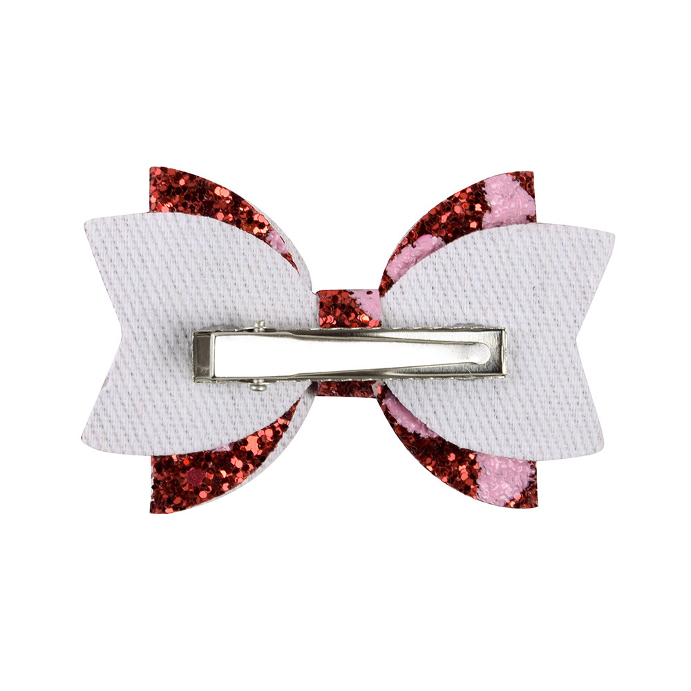 New Kids hair Bows accessories Sets Sequin Peach Heart Design Bow boutique Hair accessory barrettes Girls Hair Pin Set hairs Clips