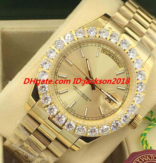 Free Shipping Luxury Watches Bigger Diamond Bezel Mens 228238 18k Yellow Gold Bigger Diamond Dial 41mm Automatic Fashion Men's Watch
Free Shipping Luxury Watches Bigger Diamond Bezel Mens 228238 18k Yellow Gold Bigger Diamond Dial 41mm Automatic Fashion Men's Watch