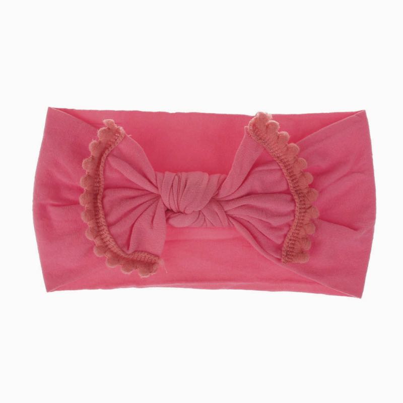 21 Pure Colors Simple Fashionable Baby Headbands Bowtie Super Soft Nylon Wide Turban Children Hair Band Headwear