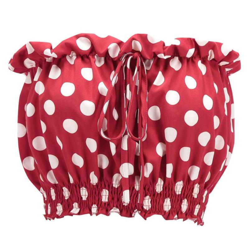 Fashion Women Crop Tops Dot Bandage Red Tank Top Strapless Frill Detail Vest 2020 Summer New Fashion Girls Sexy Top #0805, As pic
Fashion Women Crop Tops Dot Bandage Red Tank Top Strapless Frill Detail Vest 2020 Summer New Fashion Girls Sexy Top #0805, As pic