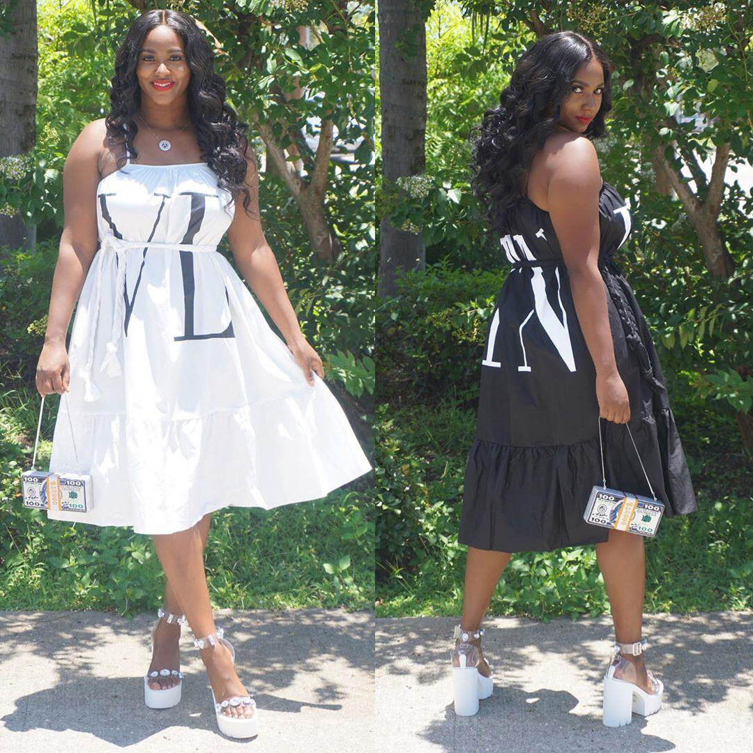 Sexy Thin shoulder loose dress fashion Letter printing Party Dress Summer Wome Casual Dresses Black White S-XXL
Sexy Thin shoulder loose dress fashion Letter printing Party Dress Summer Wome Casual Dresses Black White S-XXL