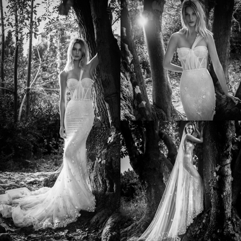 Inbal Dror 2019 Mermaid Wedding Dresses Sweetheart Lace 3D Floral Appliques Plus Size Bridal Gowns Sexy Beach robe de mariée, Ivory
Inbal Dror 2019 Mermaid Wedding Dresses Sweetheart Lace 3D Floral Appliques Plus Size Bridal Gowns Sexy Beach robe de mariée, Ivory