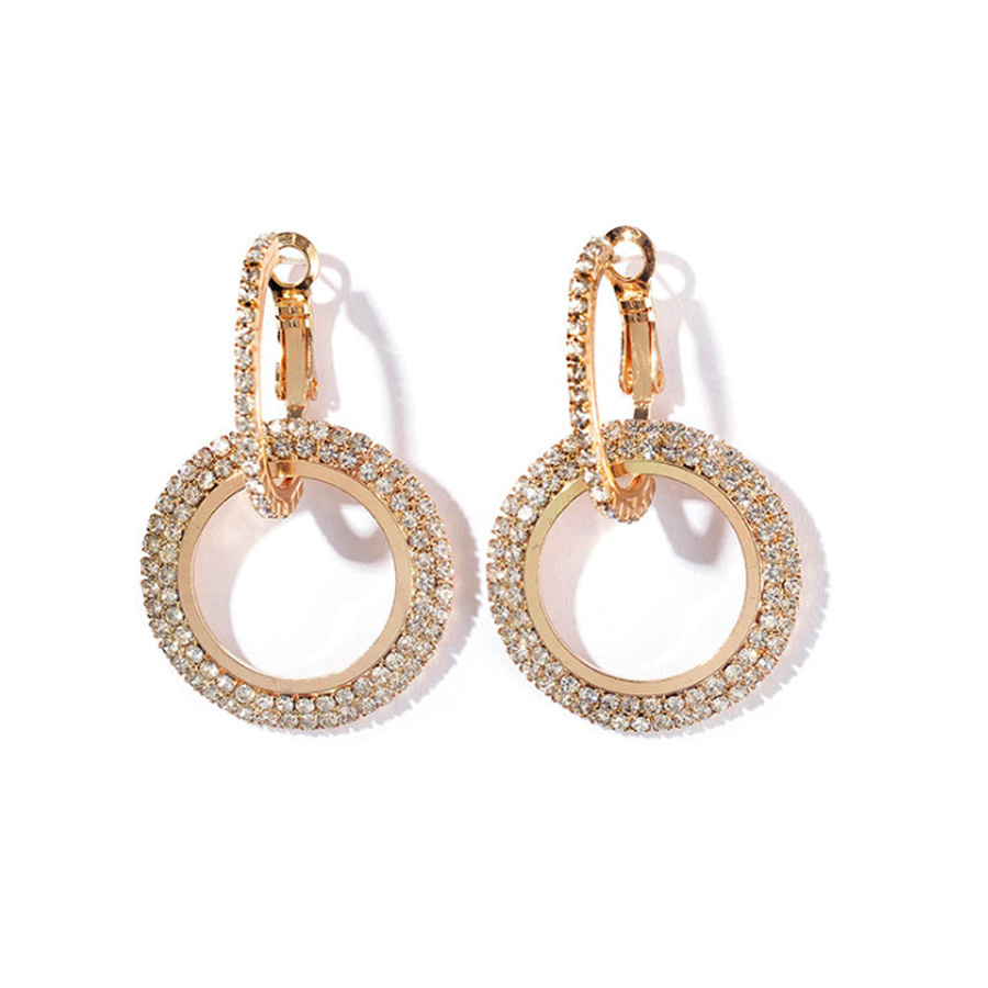 New designer fashion earrings luxury crystal rhinestone silver gold big hoop circle dangle earrings for women lady party jewelry gift от DHgate WW