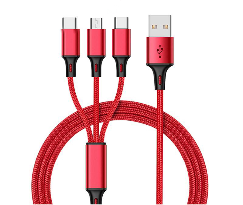 1.2M 3A Cable 3 in 1 For Micro USB TYPE C Fast Charging Cable Nylon Braided High Speed Charger Cable For Android Samsung HUAWEI., Silver
1.2M 3A Cable 3 in 1 For Micro USB TYPE C Fast Charging Cable Nylon Braided High Speed Charger Cable For Android Samsung HUAWEI., Silver