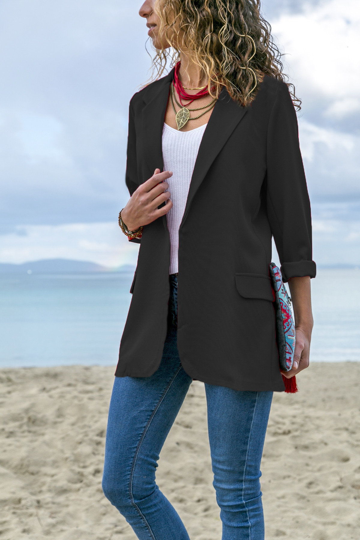 Women Suit Jacket Slim Blazers Work Office Lady Suit Black None Button Business Notched Blazer Coat LY191123