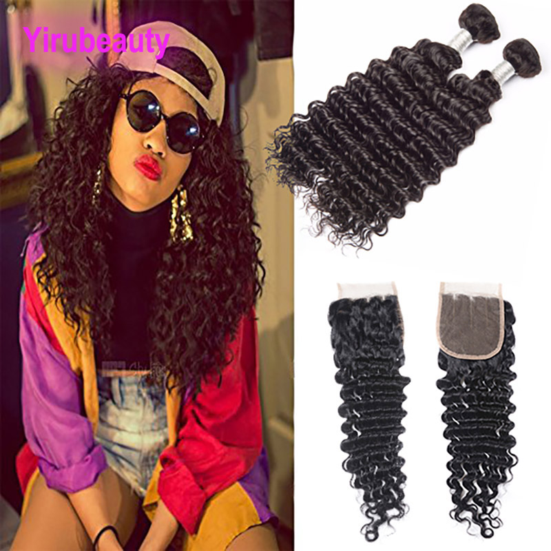 Brazilian Virgin Human Hair Deep Wave Bundles With 4X4 Lace Closure 3Pieces/lot Curly 100% Human Hair Wefts, Natural color
Brazilian Virgin Human Hair Deep Wave Bundles With 4X4 Lace Closure 3Pieces/lot Curly 100% Human Hair Wefts, Natural color