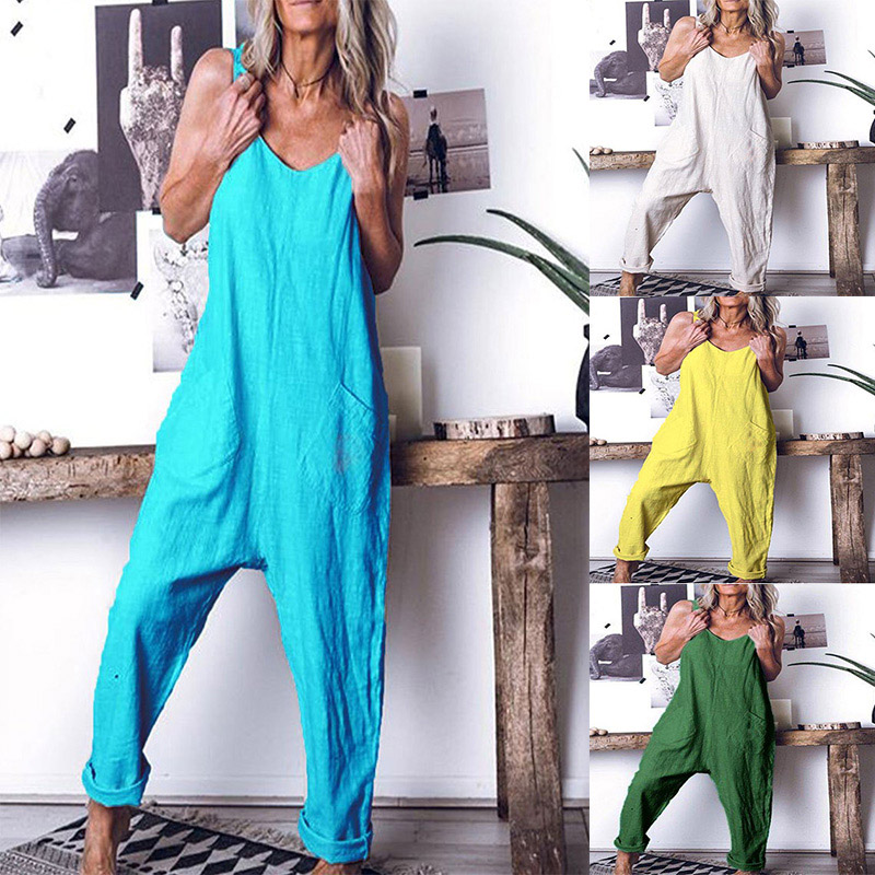 Womens Solid Color Stitching High Waist Sleeveless One-pieces Casual Jumpsuit -OPK, Gray
Womens Solid Color Stitching High Waist Sleeveless One-pieces Casual Jumpsuit -OPK, Gray