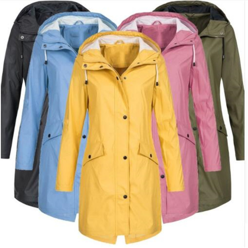 Women' Solid Rain Jacket Outdoor Hoodie Waterproof Long Coat Overcoat Windproof Cotton Solid Long Plus size Coat Harajuku
Women' Solid Rain Jacket Outdoor Hoodie Waterproof Long Coat Overcoat Windproof Cotton Solid Long Plus size Coat Harajuku