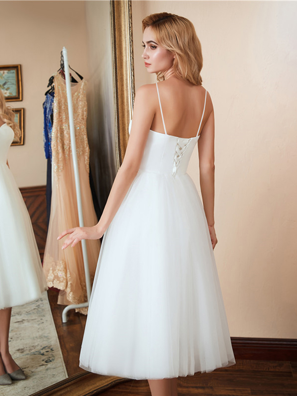Evening Prom Dresses For Girls Elegant Sling Sweetheart vestidos de gala Tea Length Women Formal Dress Plus Size