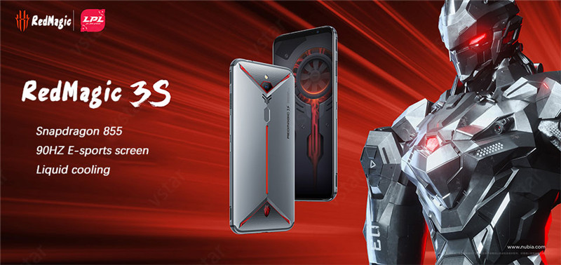 Original Nubia Red Magic 3S 4G LTE Cell Phone Gaming 12GB RAM 256GB ROM Snapdragon 855 Plus Android 6.65" Full Screen 48MP 5000mAh Fingerprint ID