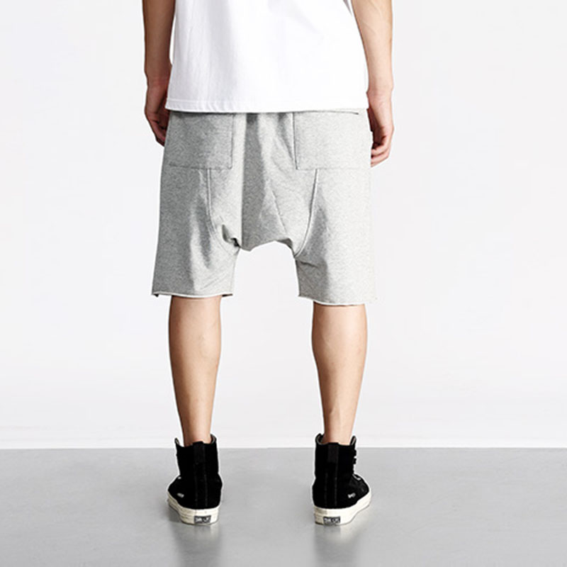 Hi-street Summer Mens Drop Crotch Shorts Baggy Loose Hip Hop Black Men Urban Clothes Joggers Harem Shorts With Zipper For Male