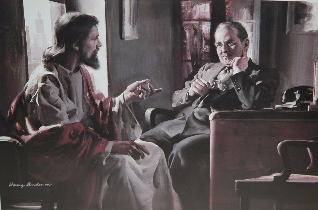 

Harry Anderson DIVINE COUNSELOR Jesus Counseling Businessman Home Decor HD Print Oil Paintings On Canvas Wall Art Pictures 200109