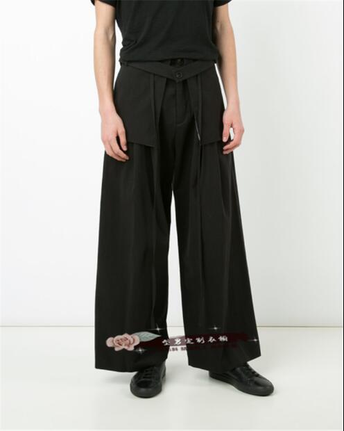 2018 New Men's clothing GD Hair Stylist fashion street casual Straight loose Wide Leg Pants plus size costumes 27, Black
2018 New Men's clothing GD Hair Stylist fashion street casual Straight loose Wide Leg Pants plus size costumes 27, Black