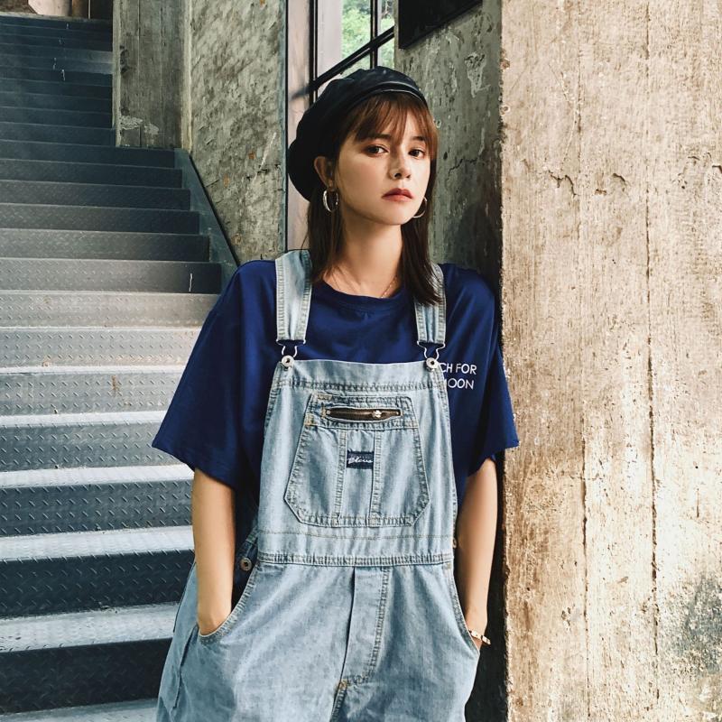 New Korean Cute Summer New Denim Pockets Zippers Loose Wide-Leg Suspender Overalls Jeans Pants Women Fashion Streetwear 2020, Blue
New Korean Cute Summer New Denim Pockets Zippers Loose Wide-Leg Suspender Overalls Jeans Pants Women Fashion Streetwear 2020, Blue