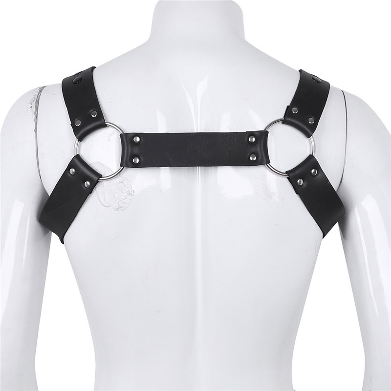 MSemis Leather Harness Mens Bondage Fetish Gay bdsm Bondage Shoulder Body Chest Muscle Men Harness Belt Straps Arnes Hombre Gay