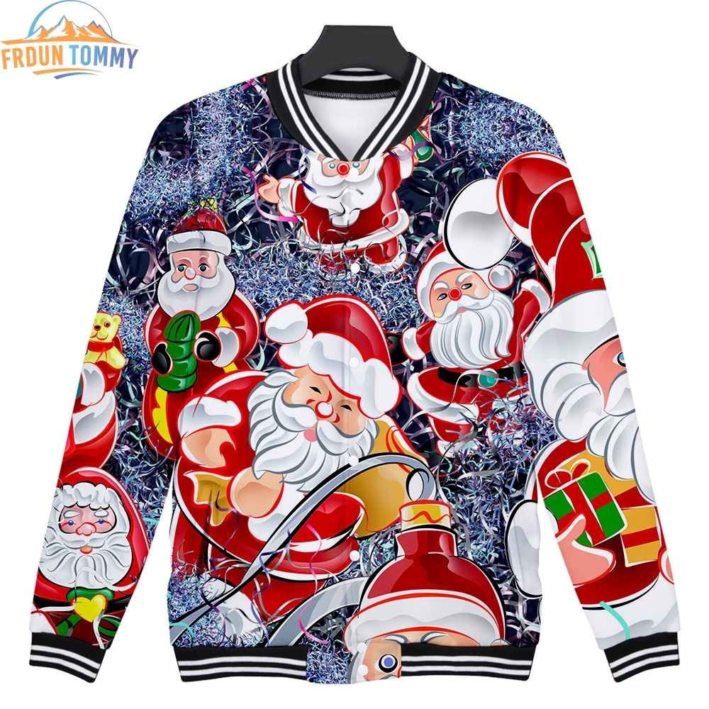 2019 New Christmas Day 3D printing fashion Casual Baseball Jacket Women and men Warm and comfortable Hot Sales kpops Jacket T200111