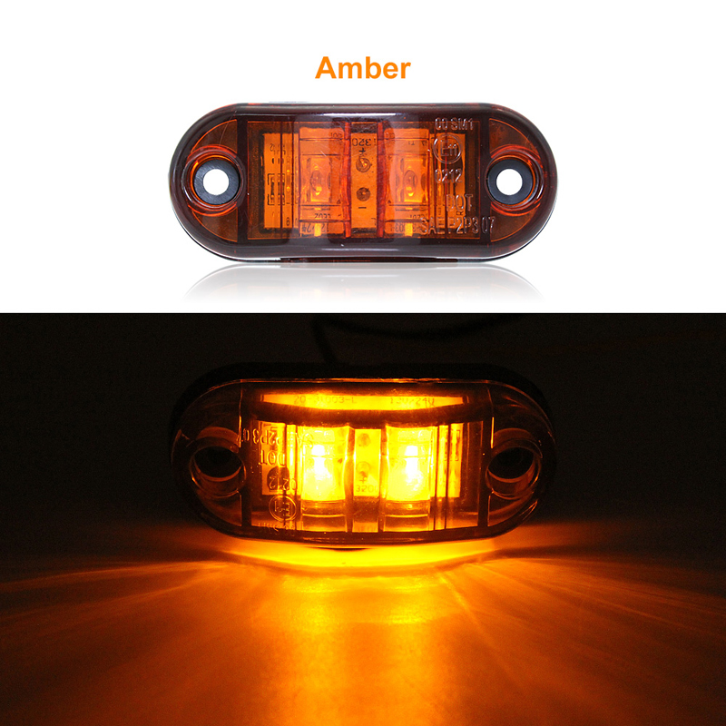 Car LED Side Marker Brake Signal Lamp For Auto Truck Trailers 12/24V Waterproof Turn Light White Yellow Red