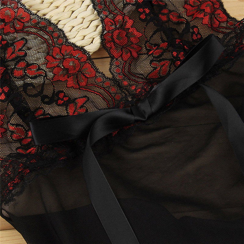 Plus Size Women Sexy Lingerie Nightwear Underwear Sleepwear Cross Lace Backless Nightwear Female Dress Summer Dress G-string1