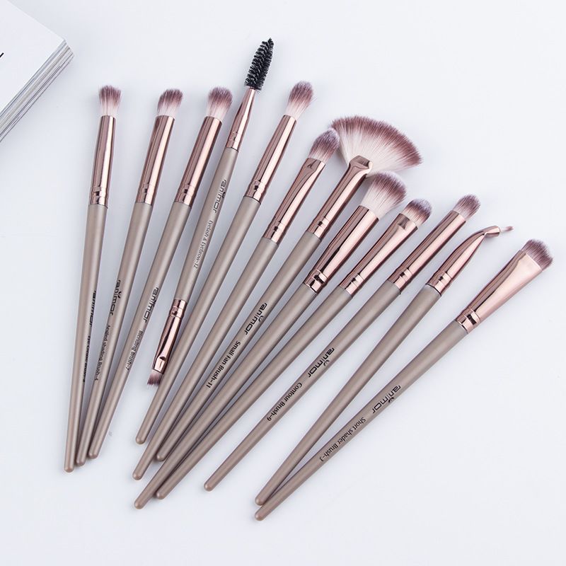 Anmor Makeup Brushes Set 12pcs/lot Eye Shadow Blending Eyeliner Eyelash Eyebrow Brushes For Make up Professional Eyeshadow Brush