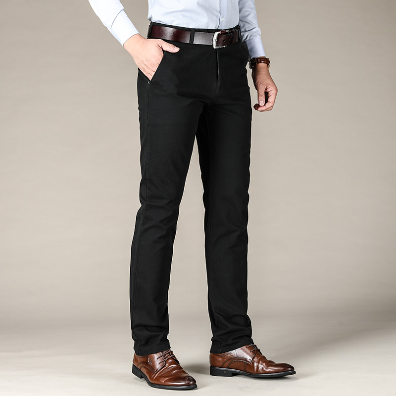 2019 Men's Autumn Fashion Business Casual Long Pants Suit Pants Male Elastic Straight Formal Trousers Plus Big Size 28-38