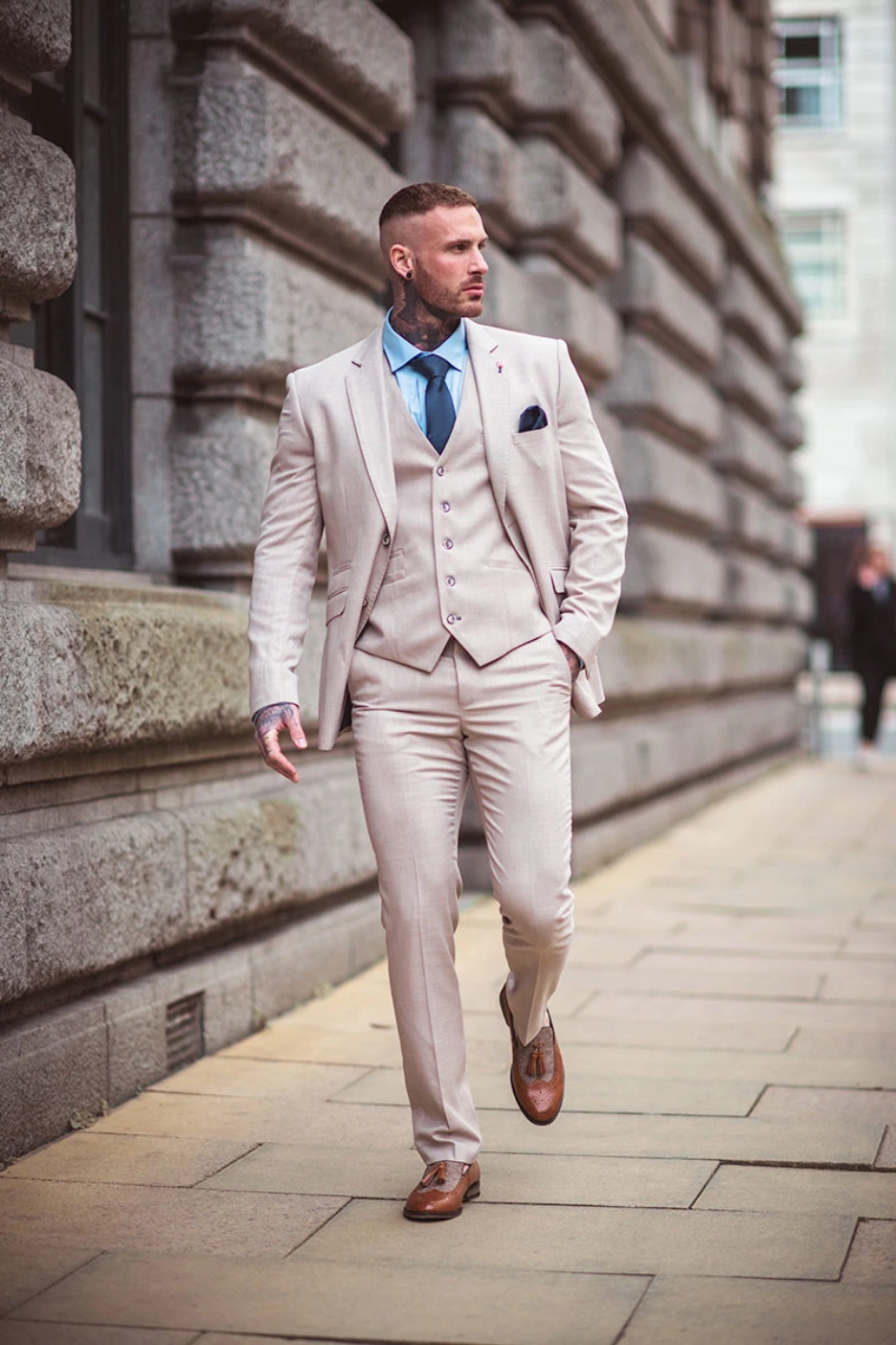 2020 Handsome Men Tuxedo Groom Suits Notched Lapel Slim Fit One Button High Quality Business Prom Party Blazer Jacket (Jacket+Vest+Pants)