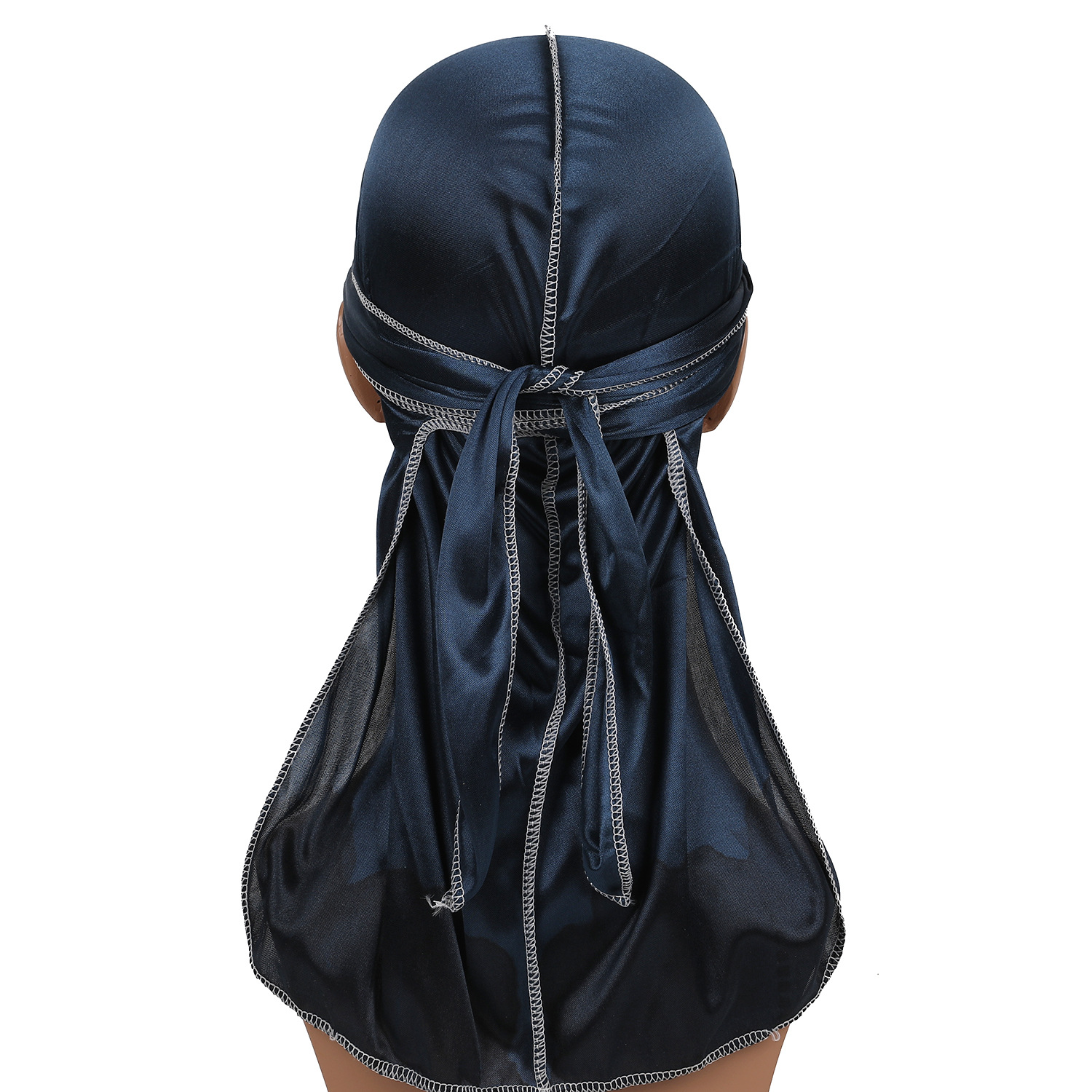 8 color selection Men's Satin Durags Bandana Turban Wigs Men Silky Durag Headwear Headband Long tail Pigtail Pirate Hat