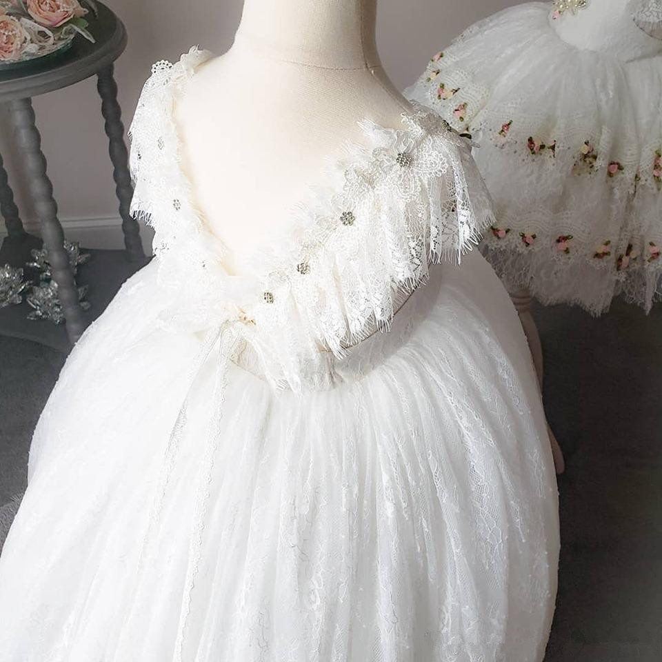 designer princess flower girls dresses for weddings lace kids formal wear fashion pageant outfit tulle gown vestidos de primera