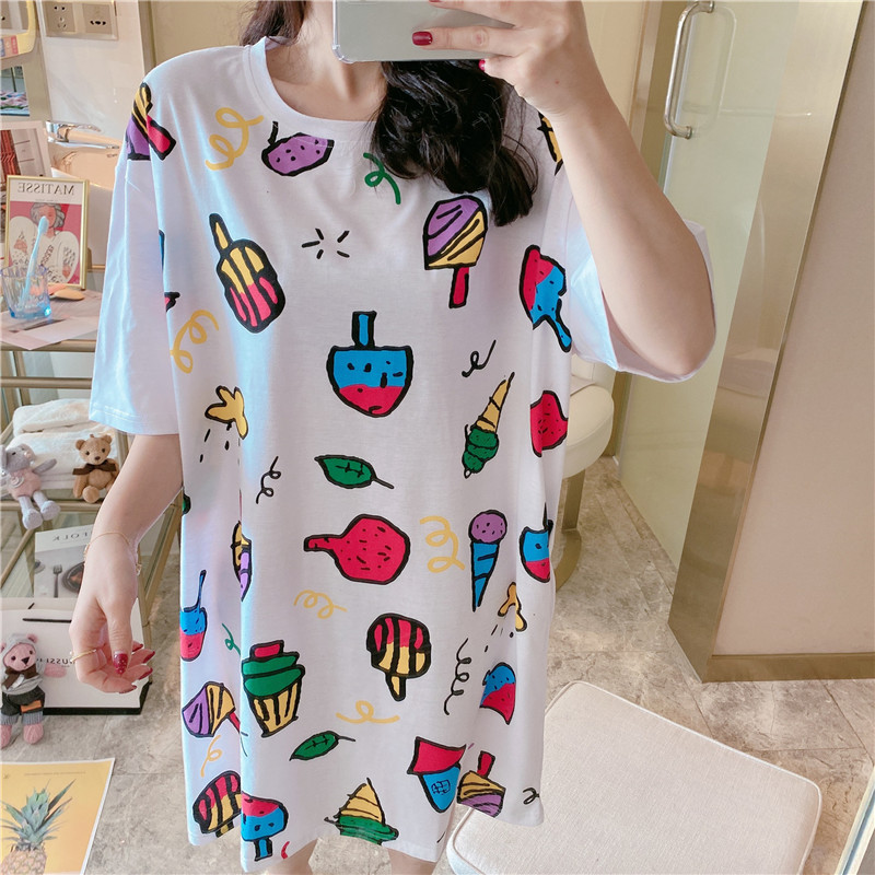 Women's pajamas summer sweet small fresh ladies thin short-sleeved nightdress women's summer loose cotton pajamas home service
Women's pajamas summer sweet small fresh ladies thin short-sleeved nightdress women's summer loose cotton pajamas home service