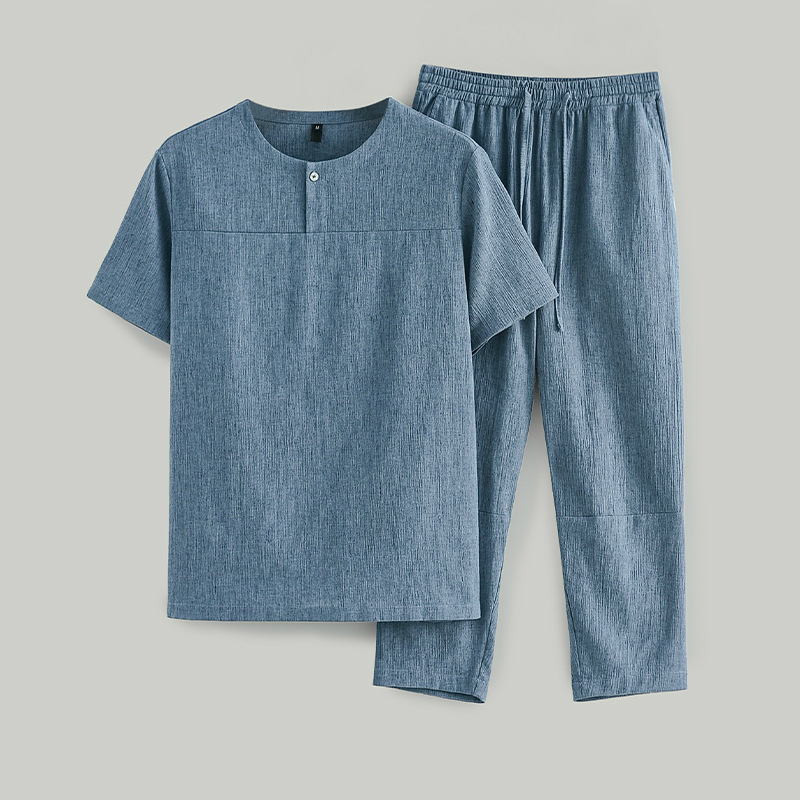 Cotton Linen Two-piece Suit Men Casual Chinese Pants Suit Summer Loose Lace-up Pants 2 Piece Set Male T Shirt Oversize XXL, Beige
Cotton Linen Two-piece Suit Men Casual Chinese Pants Suit Summer Loose Lace-up Pants 2 Piece Set Male T Shirt Oversize XXL, Beige
