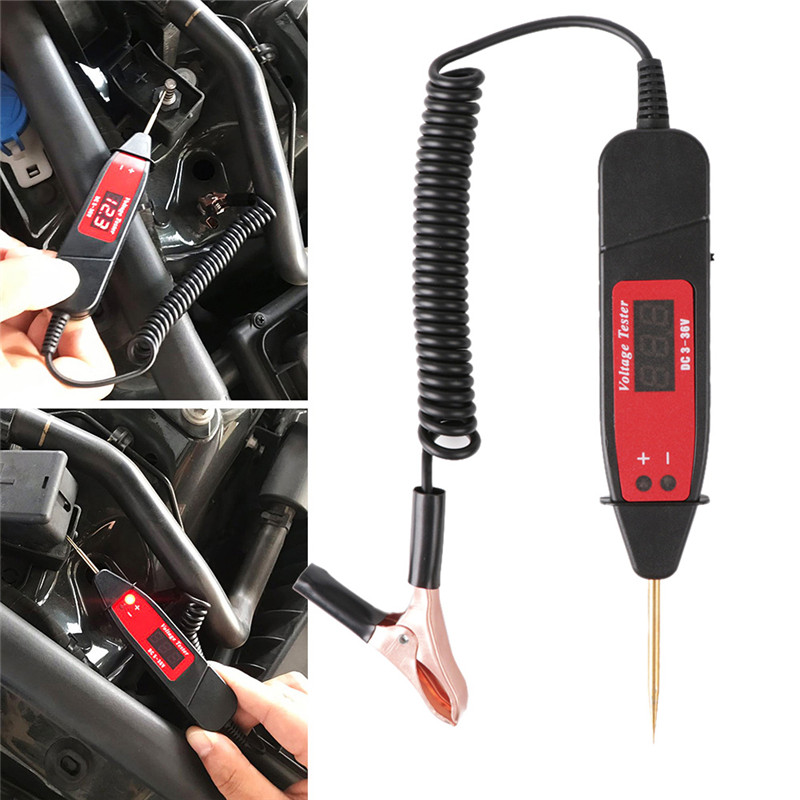Universal 5-48V LCD Digital Automotive Car Circuit Tester Auto Voltage Meter Power Probe Lamp Test Pen with 14inch Spring Cable
Universal 5-48V LCD Digital Automotive Car Circuit Tester Auto Voltage Meter Power Probe Lamp Test Pen with 14inch Spring Cable