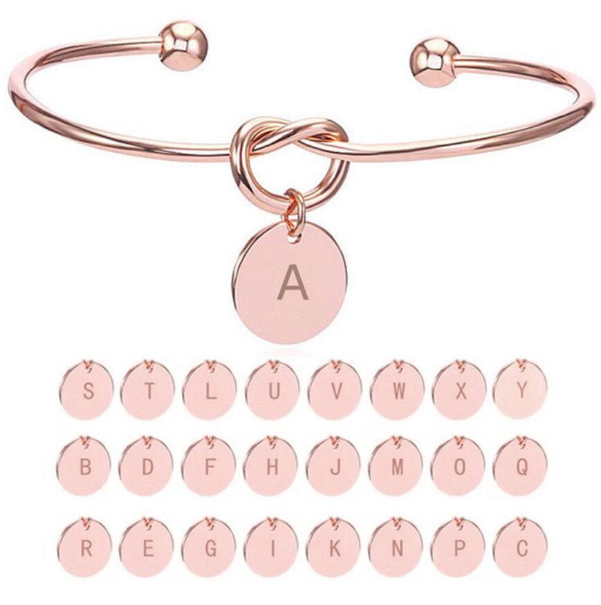 26 Letter Gold Silver Color Knot Heart Bracelet Bangle Girl Fashion Jewelry Alloy Round Pendant Bracelets for Women gift Bridesmaid gift, Golden;silver
26 Letter Gold Silver Color Knot Heart Bracelet Bangle Girl Fashion Jewelry Alloy Round Pendant Bracelets for Women gift Bridesmaid gift, Golden;silver