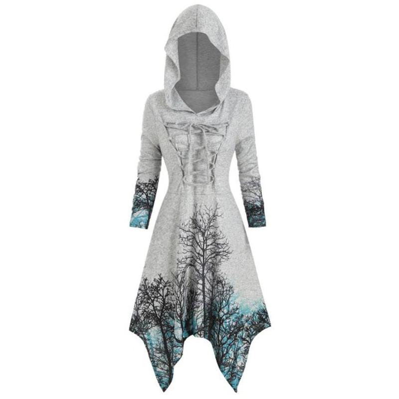 Plus Size Dress Women Winter Tree Stripe Printing Frenulum Long Sleeves Hooded Dresses Casual Party Dress Women Elegant Dresses, Black
Plus Size Dress Women Winter Tree Stripe Printing Frenulum Long Sleeves Hooded Dresses Casual Party Dress Women Elegant Dresses, Black