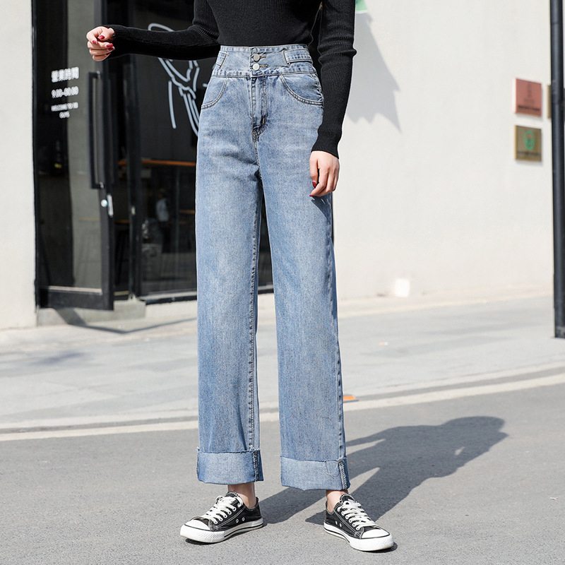 new arrival fashion women denim long pants casual street high waist jeans summer thin section simple loose wide leg jeans, Sky blue
new arrival fashion women denim long pants casual street high waist jeans summer thin section simple loose wide leg jeans, Sky blue