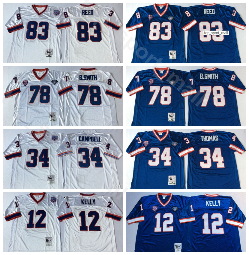 NCAAA Football 12 Jim Kelly 34 Thurman Thomas 78 Bruce Smith Jersey 83 Ander Reed Team Blue White Man Vintage Stitched, 83 white
NCAAA Football 12 Jim Kelly 34 Thurman Thomas 78 Bruce Smith Jersey 83 Ander Reed Team Blue White Man Vintage Stitched, 83 white