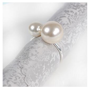 Metal Pearl Napkin Ring Double Pearl Napkin Holder Gold Silver Napkin Rings Table Decoration 12pcs/lot